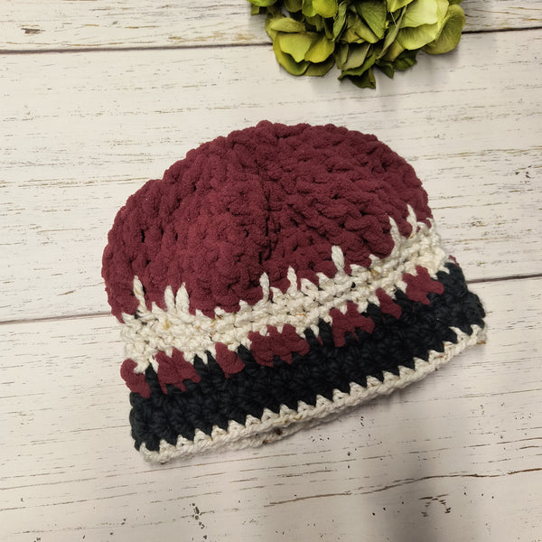 Maroon/Black/Cream