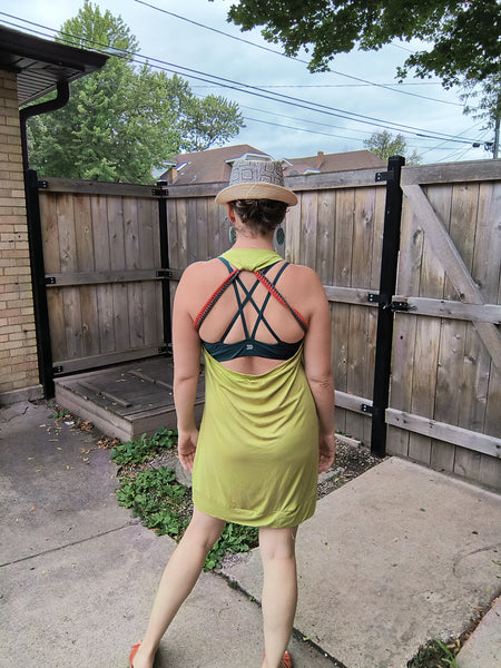 Open Back Dress- Green