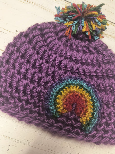 Purple Rainbow Hat- 1-3 Years